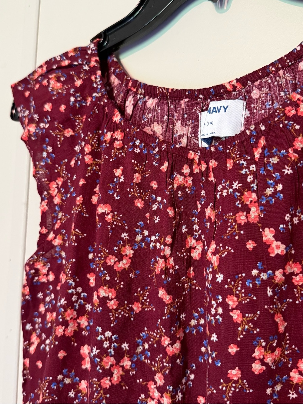 Old Navy Maroon Floral Sleeveless Top